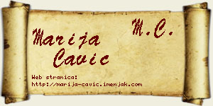 Marija Čavić vizit kartica